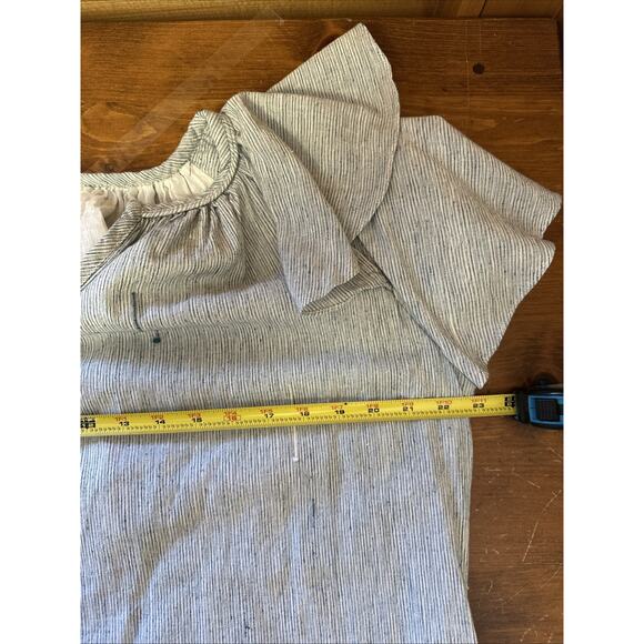 Mirth Hand Made Edition dress Blue White Cotton Stripe Boho Coquette Cottagecore - Picture 9 of 11